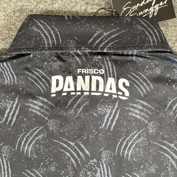 Sunday Swagger Polo Shirt Mens Medium Frisco Pandas Black Gray MLP Pickleball - Picture 6 of 12